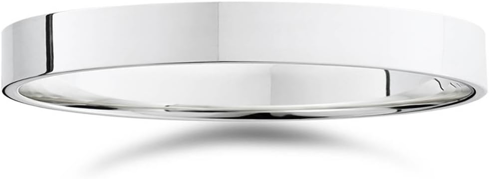 P3 POMPEII3 3mm Flat High Polished Wedding Band 10K White Gold