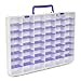 Toy Storage Box for Disney Doorables, for MGA Entertainment Miniverse, Holds 28+ Multi-Mini Figures with 48 Adjustable Grids - White with Purple Handle