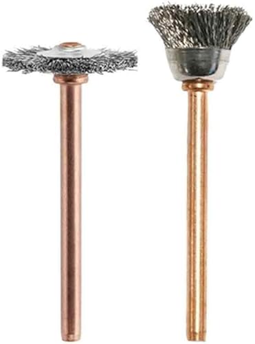 Dremel 448 Juego de cepillos de acero inoxidable de 2 piezas, ideal para eliminar el óxido y la corrosión, pulir superficies metálicas