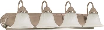 MONUMENT 4-Light Vanity Fixture, Brushed Nickel, 30 X 7-5/8 in., Uses 4 13-watt Gu24 Base Lamps-2488401