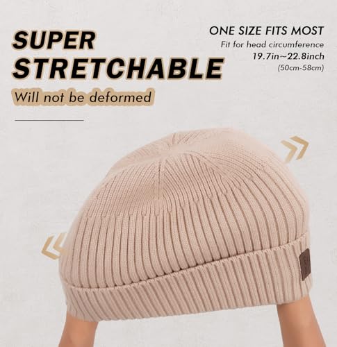 Image of Wmcaps Warm Beanie for Men Women, Fleece Lined Beanie Warm Winter Caps Unisex Fashion Knit Cuffed Cap