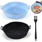 [Praktisches Design]]: Die Silikonpfanne für die Heißluftfritteuse hat viele erhabene Linien, um die Luftzirkulation und die gleichmäßige Wärmeverteilung zu verbessern. Beim Backen kann überschüssiges Öl in die tiefen Rillen am Boden fließen, was zu einem schmackhafteren und gesünderen Essen führt.
