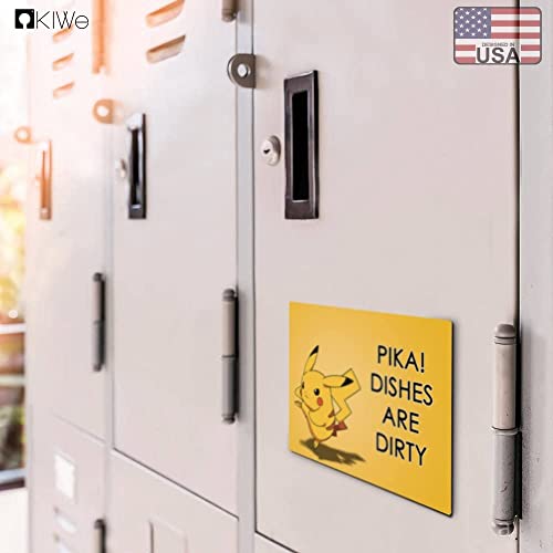 Dishwasher Magnet Clean Dirty Double Sided Sign With Stainless Plate, Flexible Flip 3X4 In, Pokemon Pikachu #TOP6