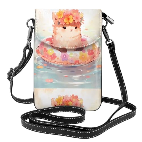 Étui de téléphone portable en cuir pour femme avec motif alpaga ludique