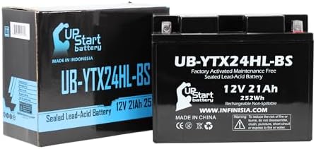 UpStart Battery UB-YTX24HL-BS For Arctic Cat Prowler 650 2007 | 12V 21AH Maintenance Free UTV Battery