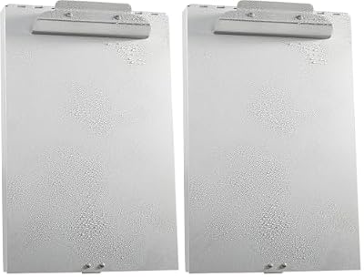 Amazon Basics Metal Clipboard with 2 Storage Compartments, Letter Size, 250 Sheet Capacity, Office Supplies with Self-Closing Latch, 14.1 x 9.2 x 2.6 inches, Silver (Pack of 2)