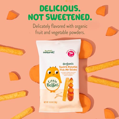 Image of Little Bellies Organic Sweet Potato Pick-Me Sticks Baby Snack (0.56 oz Individual Packs) (Pack of 40)
