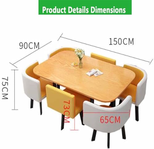 Set di 7 pezzi tavolo da pranzo rotondo con 6 sedie, piccoli tavoli e sedie per sala conferenze, arredamento moderno per cucina soggiorno sala riunioni