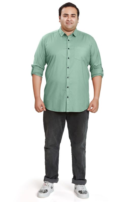 Image of BE ACTIVE Plus Size Lycra Cotton Satin for Men Shirts|| All Plus Size Men|| Cotton Stylish Full Sleeves Shirt for Men