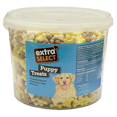 Extra Select Puppy Bones Dog Treat Biscuits in a 3ltr Bucket (approx 1070 biscuits)