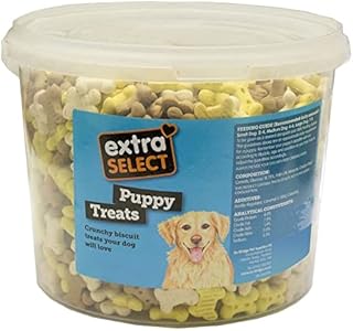 Extra Select Puppy Bones Dog Treat Biscuits in a 3ltr Bucket (approx 1070 biscuits)