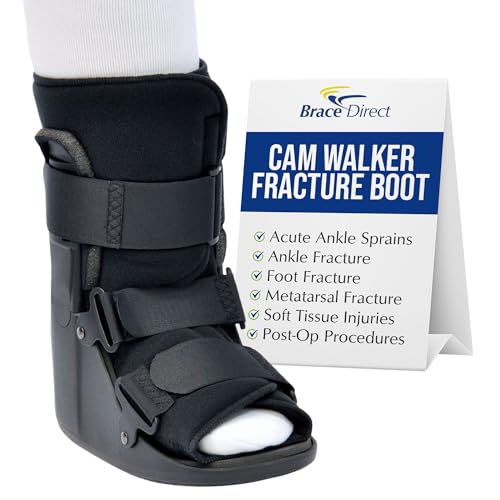 Brace Direct CAM Walker Fracture Boot Short - Lightweight Walking Boot for Foot & Ankle Injuries, Sprains & Stress Fractures - Doctor-Recommended (Men’s 4.5–7 / Women’s 6.5–8)