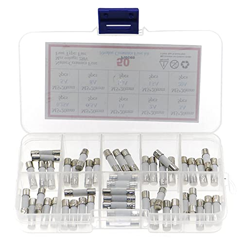 Fuse 50pcs/Box 10 Kinds Fast Ceramic Fuses Kit 250V 5mm x 20mm 0.25A .5A 1A 2A 3A 8A 10A 15A 20 AMP Tube Assortment miniatura 1