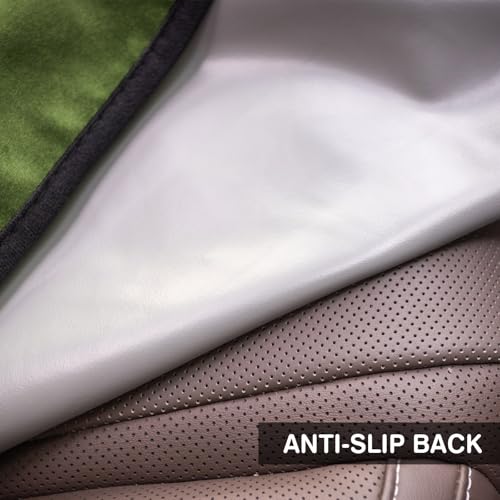 Image of Leader Accessories Velvet Waterproof Seat Cover, Universal Anti-Slip Army Green Car seat Protector, Perfect for Car Truck SUV Seat, Great for Surfing Yoga Gym Workout