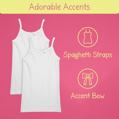 Valair Candyland Girls' 2 or 6-Pack 100% Cotton Spaghetti Straps Tank Top Undershirt Cami Set2