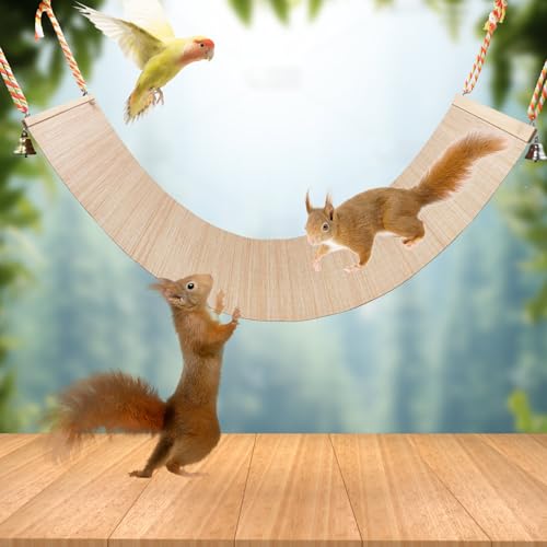 Image of Oooct Natural Bamboo Parrot Swing Toy, Bird Perch Stand Mat, Hammock, Cage Accessories, Small Animals Climbing Toys for Parakeets Cockatiels Hamsters Rats - 35 12 Inch