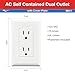 RV Designer AC Self-Contained Dual Outlet with Cover Plate S811 - 15 Amp 125 VAC Power Outlet Receptacle for RVs & Motorhomes - White - Safe & Simple Design - Dual Slots - OEM Use