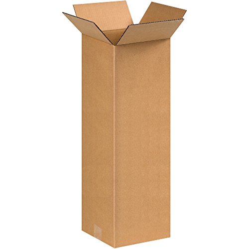 Image of BOX USA 8x8x24 Tall Corrugated Boxes, Tall, 8L x 8W x 24H, Pack of 25 | Shipping, Packaging, Moving, Storage Box for Home or Business, Strong Wholesale Bulk Boxes