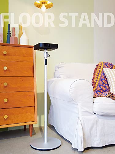 Qwall Projektor-Bodenständer (Silber),Beamer Ständer, Universal Kamera Bodenständer, Schmieden aus hochwertiger Aluminiumlegierung, Höhenausdehnungsbereich 30–100 cm, 360°-Drehwinkel，robust und stabil