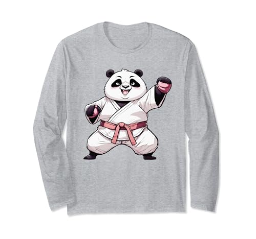 Divertido panda gordito kung fu, karate, judo, taekwondo, arte marcial Manga Larga
