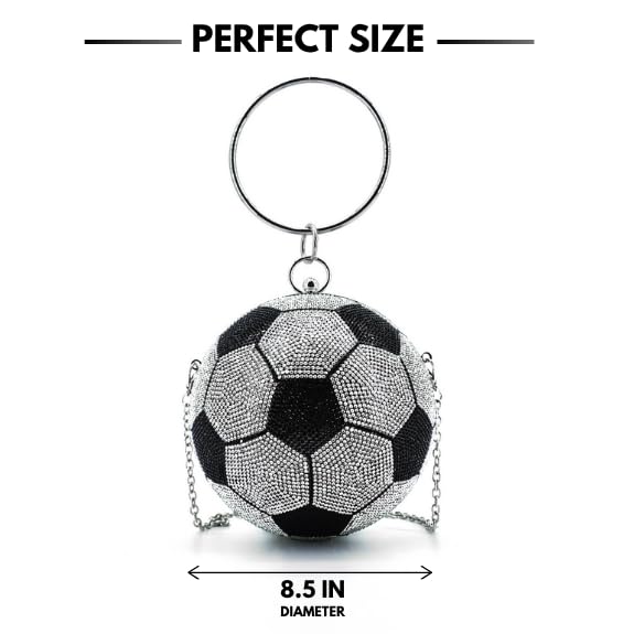 Like Dreams Rhinestone Sports Purse | Round Shaped Crossbody Bag for Women | Game Day Costume Purse Ball Clutch2