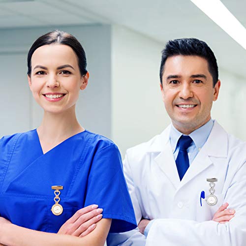 HUIOP Relógio de distintivo de lapela para enfermeira, Relógio com alfinete de lapela para enfermeir