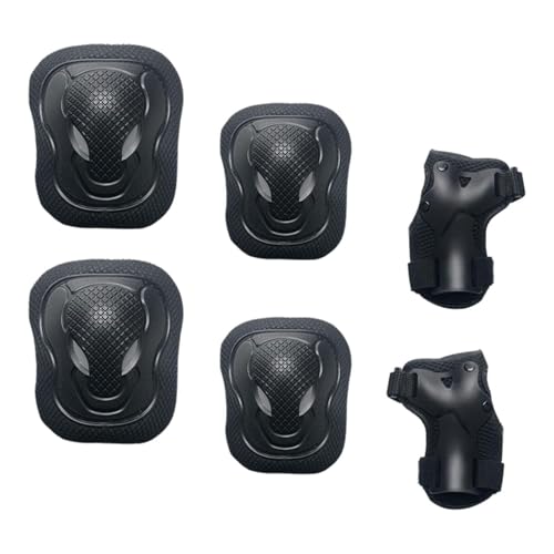 POGHYD Conjunto de protección for y rodilleras, ideal for deportes al aire libre y patinaje sobre ruedas, cómodo y práctico for niños y adultos.(Black)
