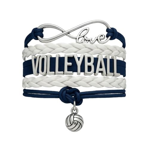 Infinity Collection Volleyball Bracelet (Navy/White) - Volleyball Jewelry in 5 Colors - Gifts for Players