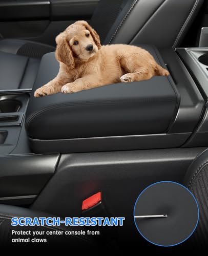 Image of INTGET Center Console Cover for 2026 Ford F150 Accessories 2021 2022 2023 2024 2025, for 2022-2026 F150 Lightning Interior Middle Armrest Arm Rest Cushion Protector(Only fit for Work Surface Console)