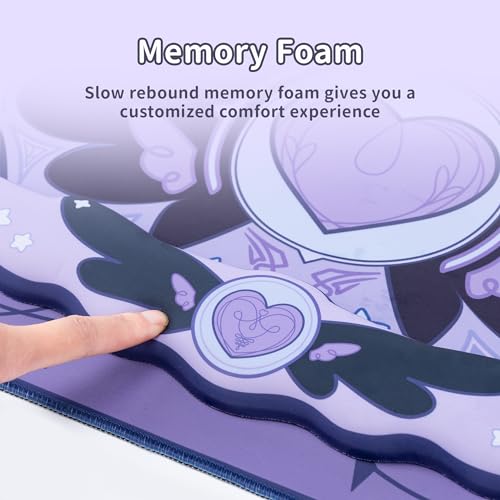 Image of GeekShare Large Gaming Mouse Pad Wrist Support Set Non-Slip Rubber Back Desk Mat and Memory Foam Wrist Rest for Keyboard,Perfect for Gaming,or Home Office - Star Wings Dark Version