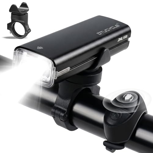 TPQKA Bike Light with Horn & Remote, High Lumens USB Rechargeable Front Bike Headlight for Night Riding, Aluminum Waterproof Headlight for Mountain/Road/EBIKE (Type-C, 5000mAh)