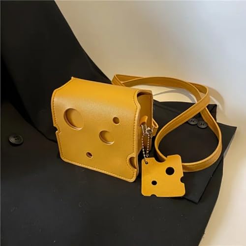 Cheese Shaped Crossbody Bag, Creative Mini Shoulder Bag Women Fashion Handbag Wallet Purse
