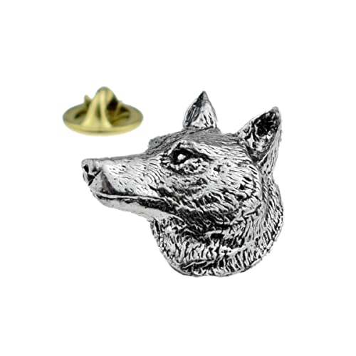 Ashton and Finch Pin de solapa de peltre inglés Wolfs Head, Metal
