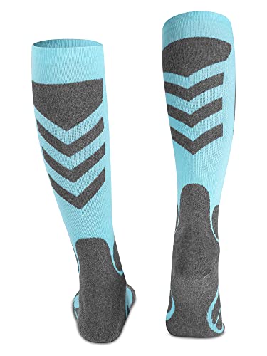 Sincerewa Women's Ski Socks For Skiing, Snowboarding, Outdoor Sports,2 Pack, Winter Performance Socks, Pink, Blue, 4-10 #TOP5