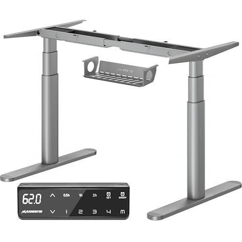 MAIDeSITe EL2 Plus Art Höhenverstellbarer Schreibtisch Gestell mit Ovaler Beindesign, Elektrisch Dualmotor Tischgestell höhenverstellbar mit 62-125cm, 4 Memory-Steuerung Schreibtisch höhenve