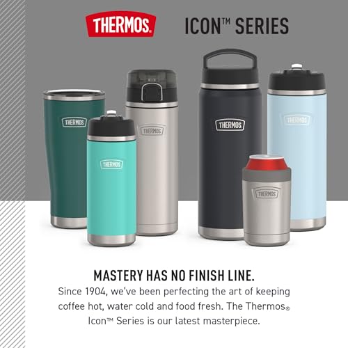 Image of THERMOS + Duke Cannon, Stainless Steel Tumbler with Slide Lock, 18 Ounce, Vintage Stripe