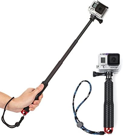 Walway 19'' Waterproof Underwater Hand Grip Adjustable Extension Selfie Stick Monopod Pole for GOPRO Hero 6/5/ 5 Session/ 4 Session/ 4/3+/ 3/2/1, GeekPro, AKASO, Xiaomi Yi, SJCAM SJ4000 (Red)