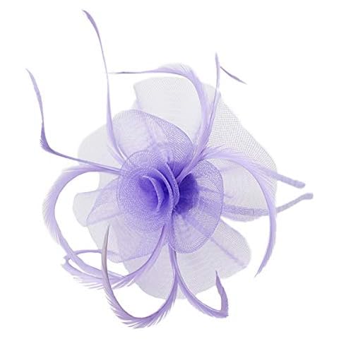 Flower Cocktail Tea Party Headwear Feather Fascinators Top Hat Racing Cocktail Headband Lilac Cover