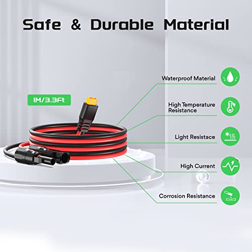 Image of 3.3 FT Solar to XT60 Extension Cable Solar Panel XT60 Adapter