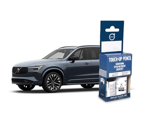 Volvo Touch Up Paint Pen, Includes Base Coat and Clear Coat, 2 x 9 ml (0.3 fl oz), OEM Factory Original (723 Denim Blue)