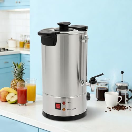 Image of 1.51 Gallon Electric Hot Water Dispenser, 950W Stainless Steel Commercial Water Boiler and Warmer, 110V Temp Adjustable Tabletop Tea Coffee Urn for Parties (1.51Gal Sliver)
