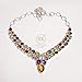 Multi Color Pure 925 Sterling Silver Handmade Cut Stone Necklace Anniversary Gift Jewelry For Wife