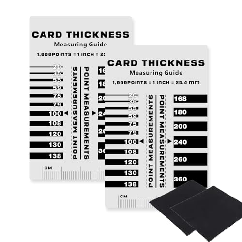 BBRGIRL Sports Card Thickness Measuring Tool,Point Gauge Tool with 2 Cleaning Cloths,Top Loader Size Finder, and Card Care(2PCS)