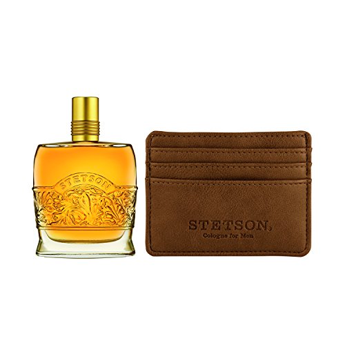 Stetson Leather 2pc Set - Original 2.25 oz Cologne Perfume + Card Holder Wallet
