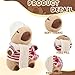 WAKSUN Capybara Plush for Boys Girls Birthday Dress Up Cute Plushies,10 Pcs Set,9 Clothes and Accessories Kawaii Stuffed Animal Plushie Toy, Soft Peluche Doll for Kids 10.2 in