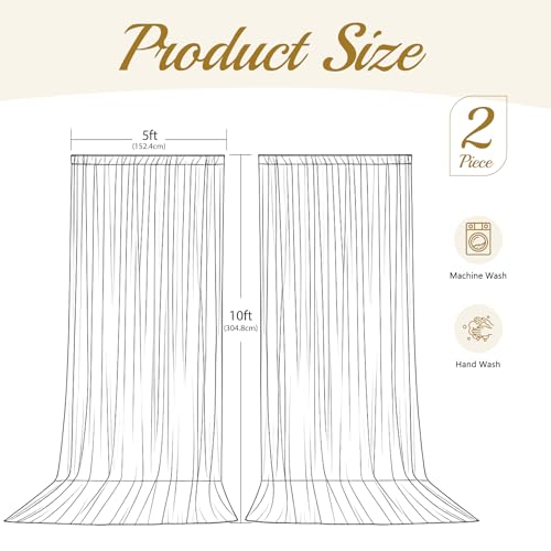 10ft x 10ft Ivory Backdrop Curtains for Wedding Birthday Party Photo Booth, Cream Curtain Backdrop Wrinkle Free Fabric Drapes Back Drop Baby Bridal Shower Graduation Ceremony Photography Background by Little Funny - Image 4