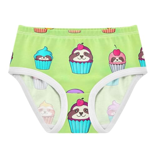 Toddler Underwear Floral 2t Cotton Little Girl Panties Colorful Kids Briefs Undies Cute Sloths Cupcakes Green