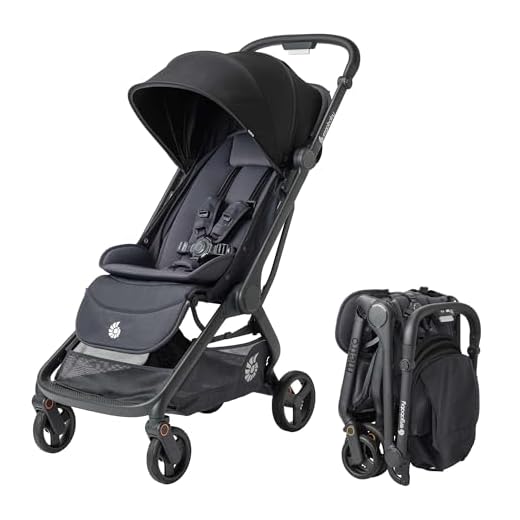 Ergobaby Metro 3 Baby Stroller for Newborns, Infants, and Toddlers - Travel Stroller with One-Hand Fold, Near-Flat Recline, Adjustable Handlebar - Onyx Black