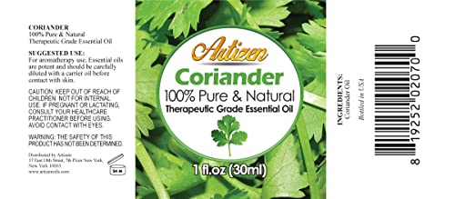 Artizen 30Ml Oils - Coriander Essential Oil - 1 Fluid Ounce #TOP1