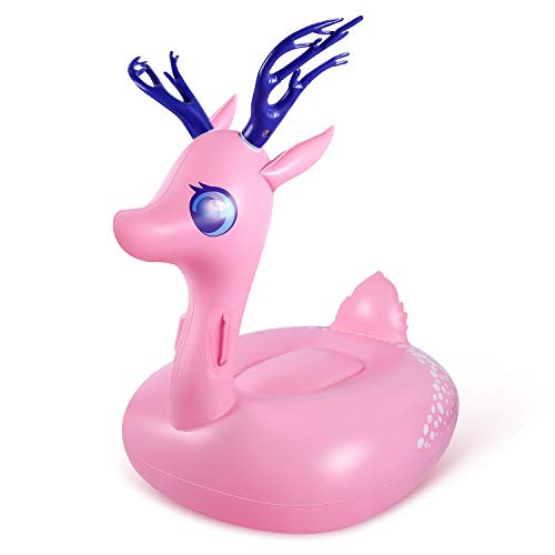 Luftmatratze Wasser Aufblasbares Weihnachten Hirsch Schwimmtier Floß für 1-2 Erwachsene/Kinder Pool Wasser Spielzeug